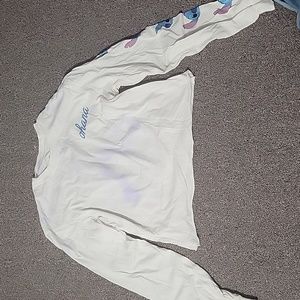 Stitch Cropped White T-Shirt